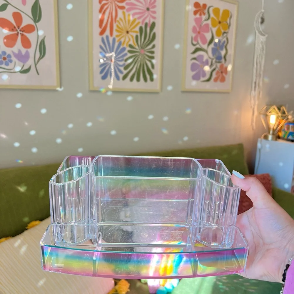 rainbow acrylic makeup/vanity organizer
